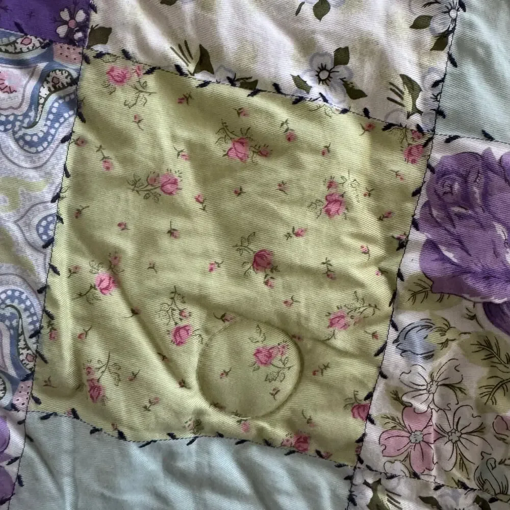 Pastel Patchwork Twin Comforter by Match Cotton Cottage Core Feminine Romantic